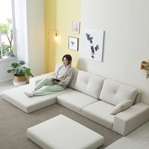 [지베스] 코지 모듈 아쿠아텍스 카우치형 4인용 좌식소파