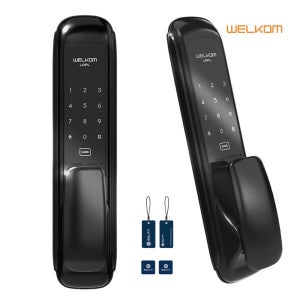 웰콤 라플 LAPL / 푸시풀도어락 현관문도어락 디지털 블루투스 현관도어락 번호키 전자키