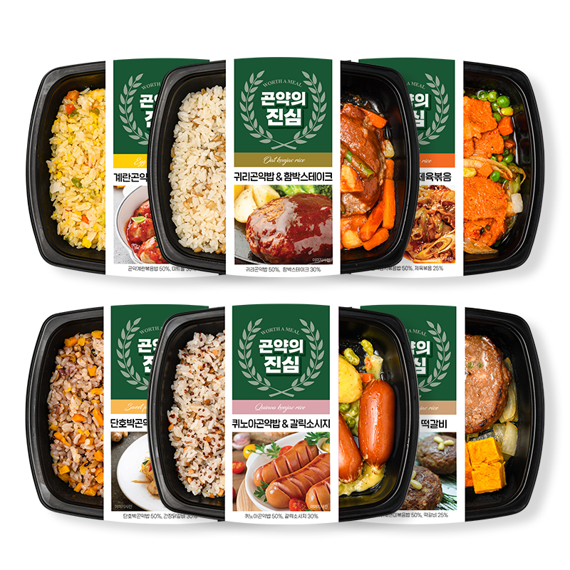 가치올림 건강 저당 직장인 점심 맛있는 식단 단백질 곤약의진심 도시락 6종 6팩 <b>한끼</b>