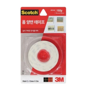 3M 스카치 폼 양면테이프 보급형 1120 (12mmX2m) 1롤
