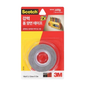 3M 스카치 강력 폼 양면테이프 3120 (12mmX2m) 1롤