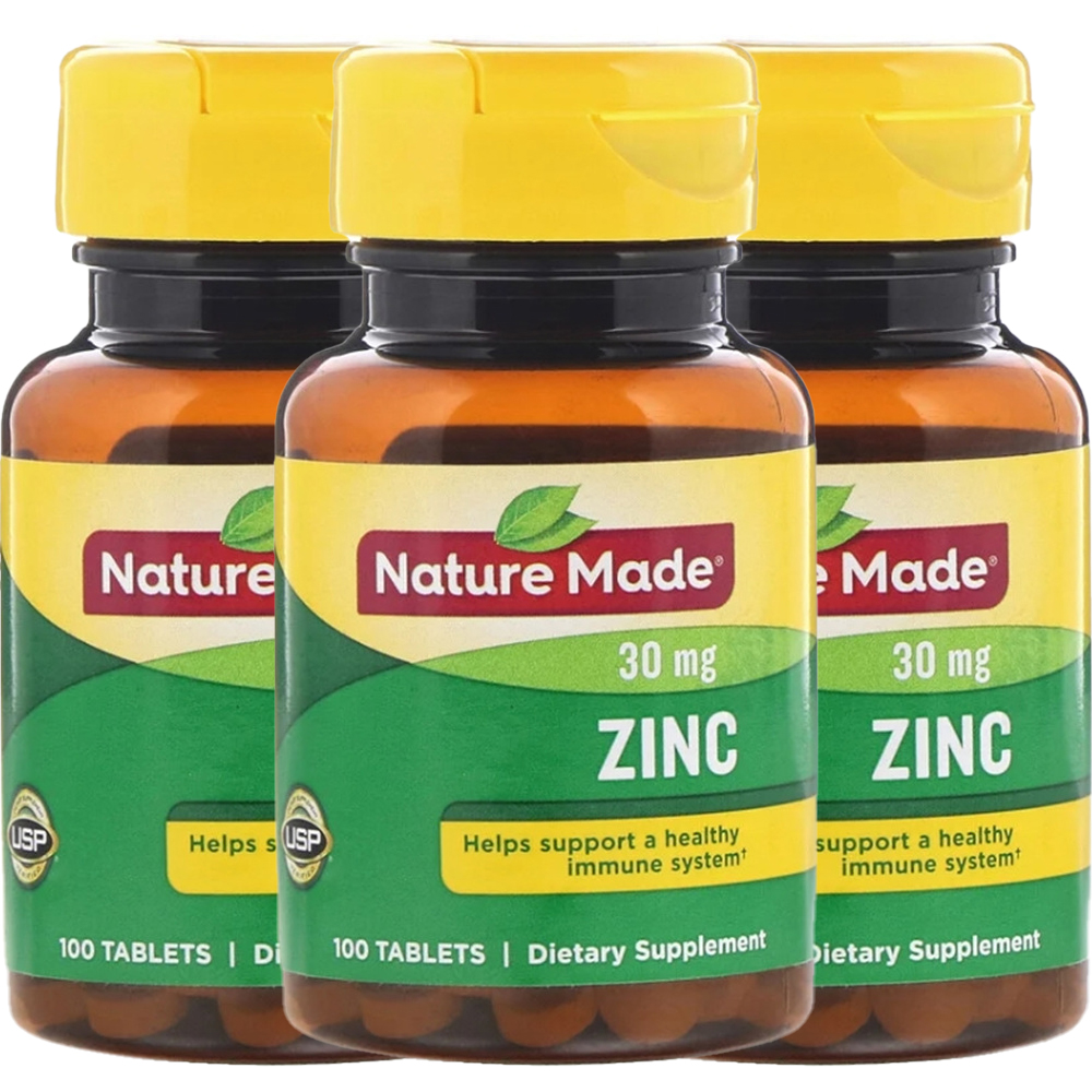 2+1 네이처 메이드 Nature Made 아연 <b>징크글루코네이트 30mg</b> 100정 zinc 글루텐프리