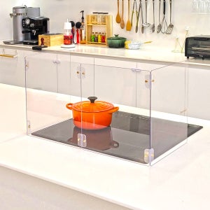 [하우스쉴드] 프리미엄 투명 인덕션가드 기름튐방지 렌지가드 4면 가림막 입주선물 이사선물