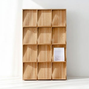 이지보 BESIDE 12문 수납장 세로형 895x360x1445mm, 4단, 리베라오크 5366.4256