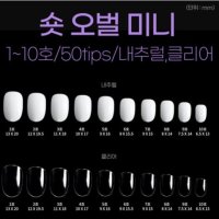 네일아트판 리필팁 숏오벌 미니 네일팁 50tips