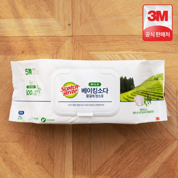3M 스카치브라이트 대형 베이킹소다 물걸레 청소포 25매