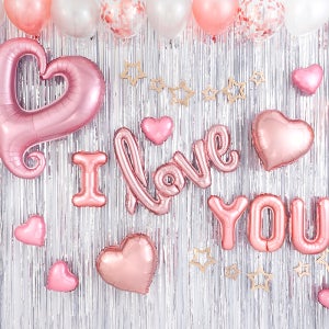I LOVE YOU 러브이벤트 풍선장식 홈파티세트 [심플리 로즈골드]