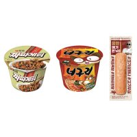 농심)짜파게티큰사발컵+농심)너구리큰사발컵+오뗄)뚱한돈스바180g