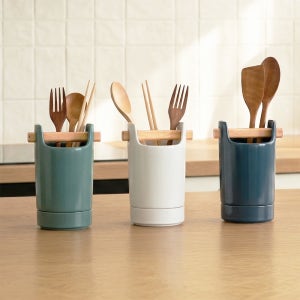 쿠지나인 물빠짐 도자기 수저통 수저꽂이