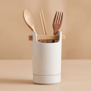 쿠지나인 예쁜 물빠짐 도자기 수저통 꽂이