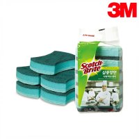 3M 스카치-브라이트 항균 삼중양면 다목적 수세미 녹색계열 90mm x 115mm 5개입