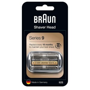 브라운 시리즈9 92S 전기면도기 헤드 교체용 실버 Braun Series 9 92S Electric Shaver