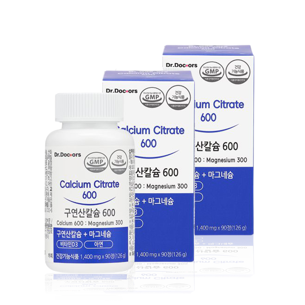 <b>닥터닥터스</b> 구연산칼슘 600 (1400mg 90정) X 2통