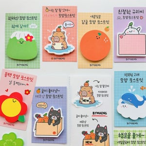 [모양 포스트잇] 귀염뽀짝 점착포스트잇 5종 +NEW