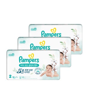 팸퍼스 프리미엄 터치 오브 네이처 밴드형 기저귀 2단계 1박스,총156매 (4-8kg)