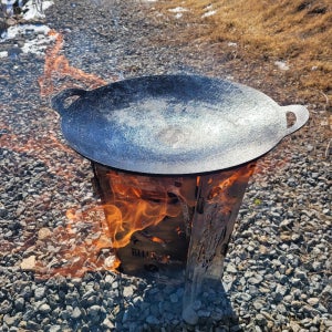 캠핑 무쇠 그리들 솥뚜껑 44cm 삽겹살 고기불판 길들이기 완료