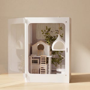 크레스티드게코 크레 사육장 포맥스 파충류 도마뱀 용품 화이트 20x20x30cm
