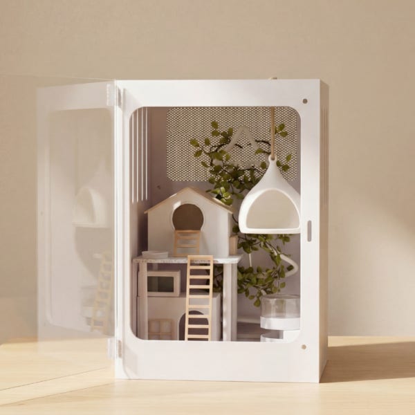 크레스티드게코 크레 사육장 포맥스 파충류 도마뱀 용품 화이트 20x20x30cm