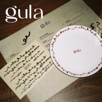 프롬핑퐁 GULA RED 레터링 프린트 세라믹 6인치 플레이트 plate