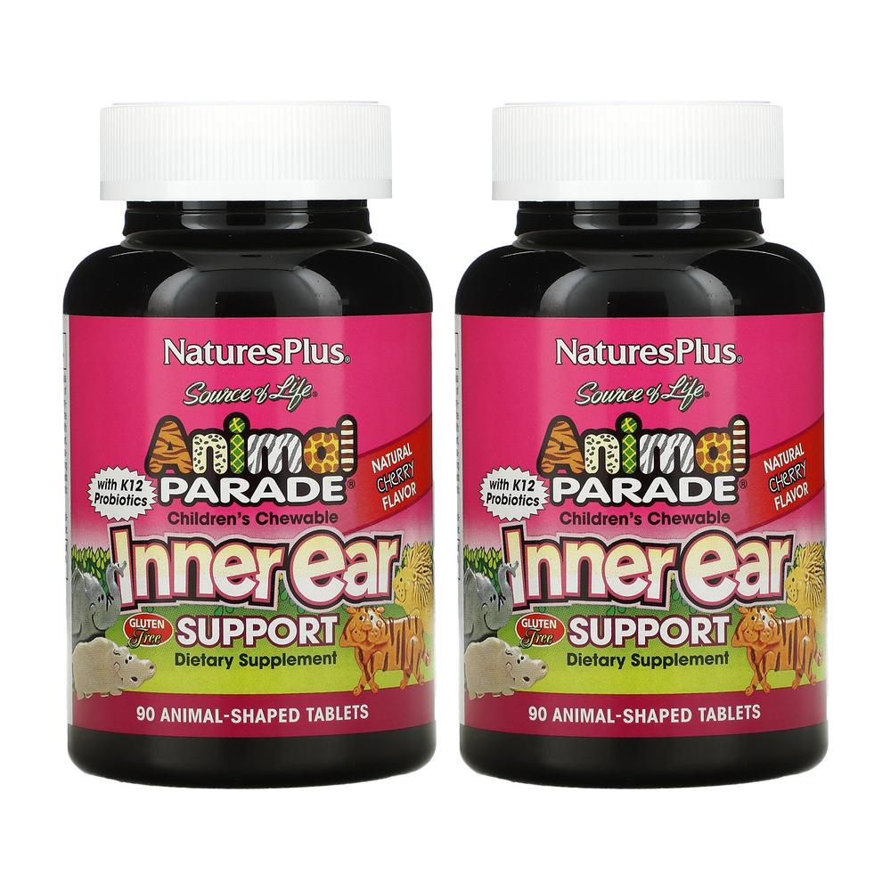 네이쳐스 플러스 어린이용 이너 이어 서포트 Inner Ear Support 천연 체리 맛, 90 정 X2
