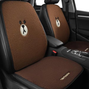 라인프렌즈 차량시트교체 전차종공용 램스울 카시트커버 겨울용 양모방석 자동차용품 내차꾸미기