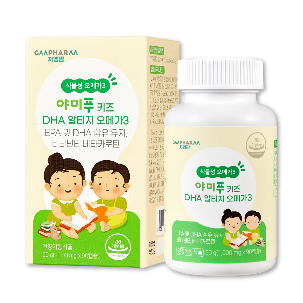 <b>지엠팜</b> 야미푸 키즈 DHA 알티지 오메가3 90캡슐, 1개