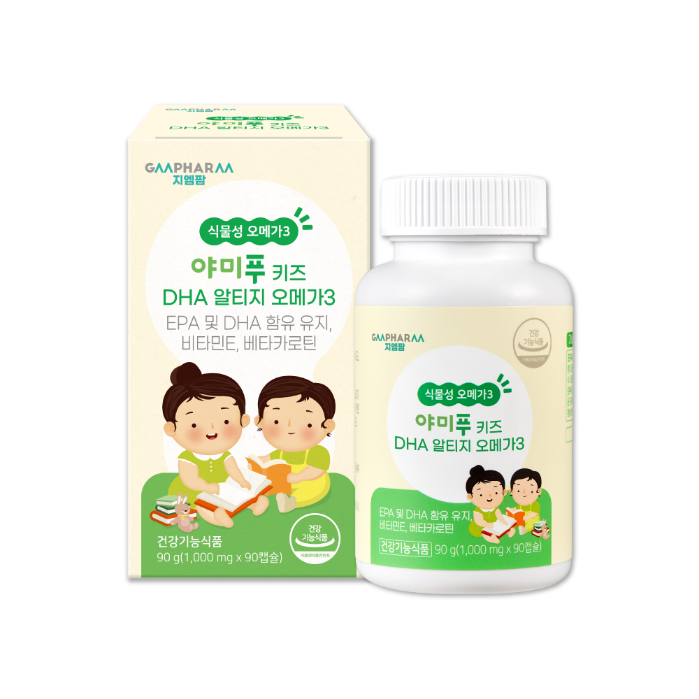 지엠팜 야미푸 키즈 <b>DHA</b> 알티지 오메가3 90캡슐, 1개