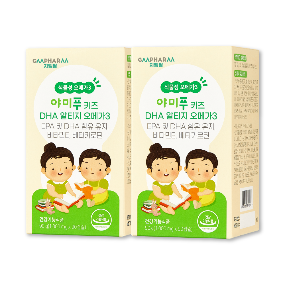 지엠팜 야미푸 키즈 <b>DHA</b> 알티지 오메가3 90캡슐, 2개