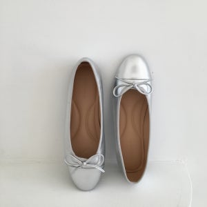 슈슐랭 투톤 배색 트위드 퀄트 플랫 슈즈 빅사이즈 사계절 구름깔창