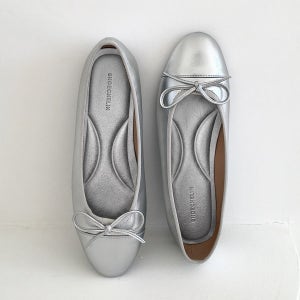 슈슐랭 나린 발레리나 리본 플랫 슈즈 투톤 트위드 데일리