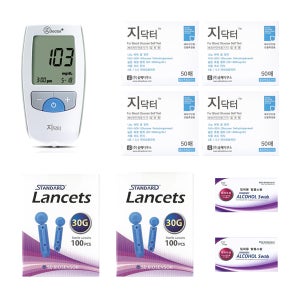 올메디쿠스 지닥터 혈당측정기 풀세트(기계세트+시험지200매+침210개+솜200매)