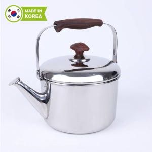 리빙글로리 오아시스 주전자 스텐 304 들통형 우드손잡이 국내산 국내생산 대용량