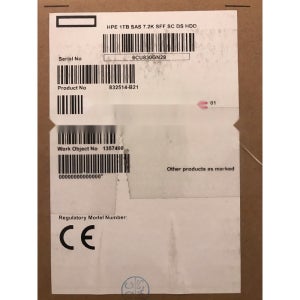 정품박스 새제품 HP 832514-B21 1TB SAS 12G 7.2K 2.5 HDD 832984-001 세금계산서 발행 가능 관부가세포함