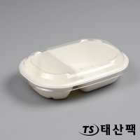 친환경 펄프용기 사각도시락 두칸타원미니