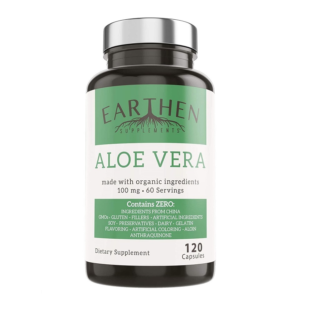 EARTHEN All Natural Aloe Vera 알로에 베라 100mg 120캡슐 60회분