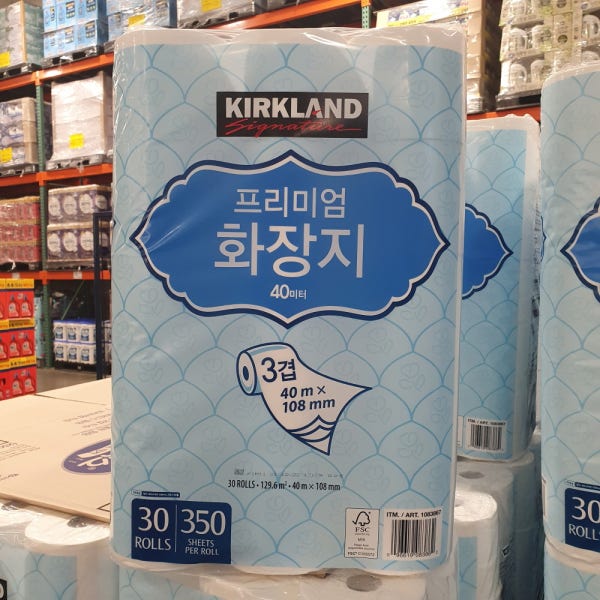커클랜드 프리미엄 화장지 3겹 40mX30롤 [코스트코] 천연펄프 두루마리 휴지