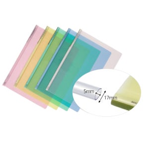 둥근 쫄대화일 고투명 5mm A4 세로형 (300입) 5가지색상 쫄대파일 클리어화일