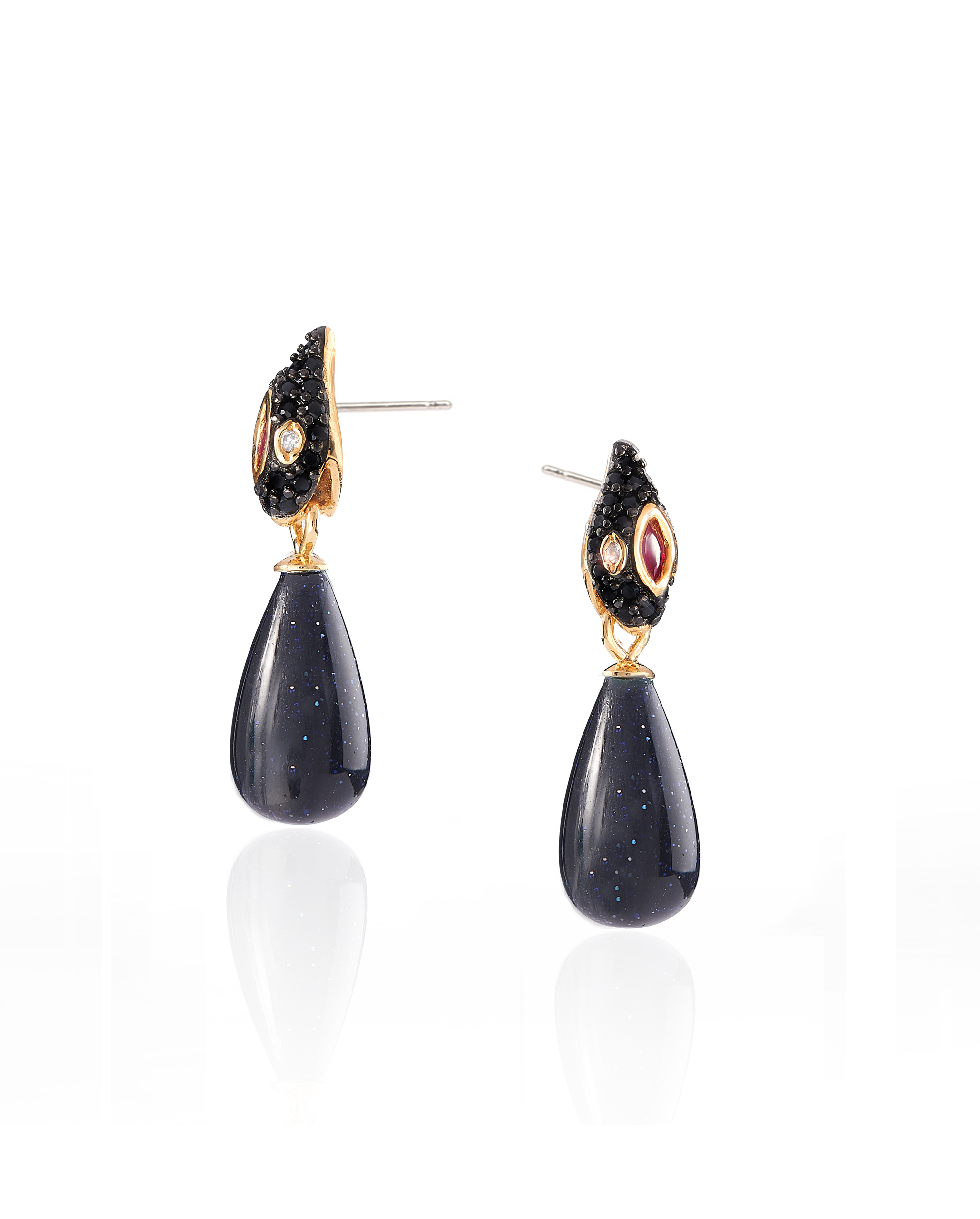 [수별] Teardrop earrings - Blue sand -
