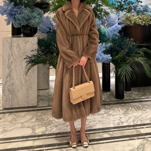 테일러드 A라인 후레아 롱밍크코트 A33