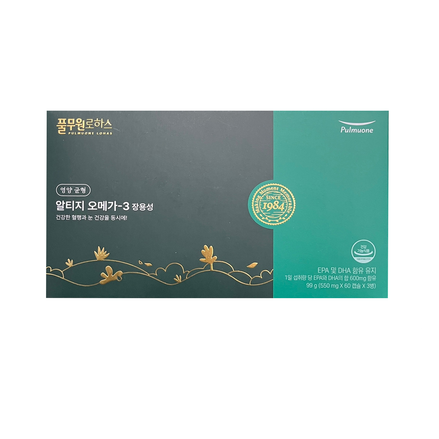 <b>풀무원로하스 오메가3</b> 장용성(3개월분)/rTG형 오메가3 +5만원 상당 병원용 재생크림 50ml 증정