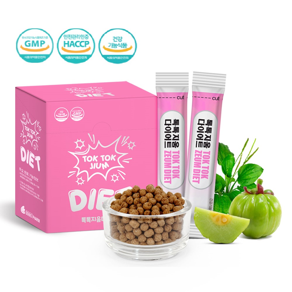 톡톡지움다이어트 <b>실크 피브로인 유산균</b> 누에고치 식이섬유 HCA