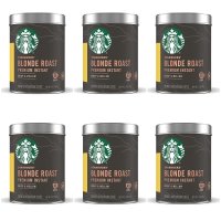 Starbucks 스타벅스 파우더커피 틴케이스 Blonde Roast 90g 6개