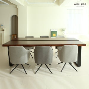 6~10인용 W2000~2600 웰리스 라인 뉴송 우드슬랩 대형 원목식탁(테이블) 주문제작/ 업무용/회의용/대형카페용