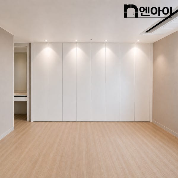 엔아이 E0 pet 안방 무몰딩 붙박이장 맞춤 포그그레이 30cm 푸쉬도어