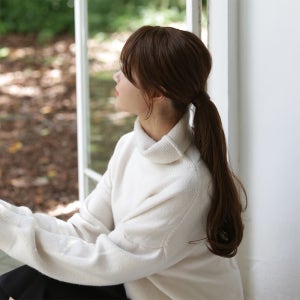 포니테일가발 부분 가발 와이어 붙임머리 루즈웨이브