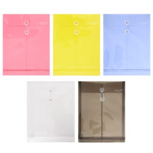 컬러봉투화일 세로형 비닐서류봉투 5가지컬러