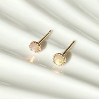 14k 천연 오팔 3mm 원석 천연석 금 침 피어싱 귀걸이