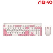 앱코 WKM50 무선 키보드 마우스 세트 핑크 이미지