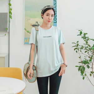 반팔 여름티 /여성 빅사이즈티 루즈핏 박시 나염 라운드 77-99 XL-3XL