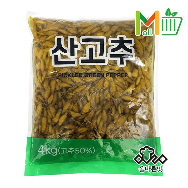 올바른맛 산고추 4kg 고추절임 고추장아찌 산고추피클 업소용